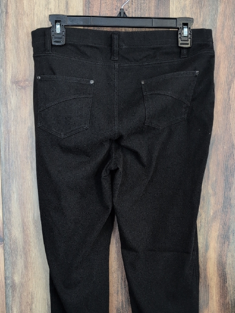 Time and Tru Black Women's Stretch Waist Pull On Jeggings L          F298